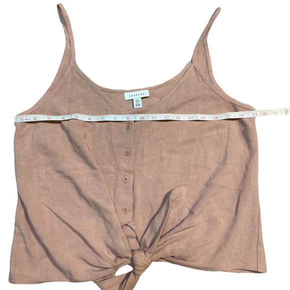 Topshop Blush Pink Button-Down Camisole Tie Front Women’s Size 8 Sleeveless - Picture 4 of 8